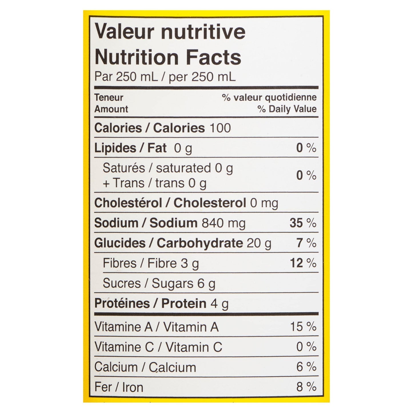 Habitant Traditional Minestrone Soup Can Nutrition Facts