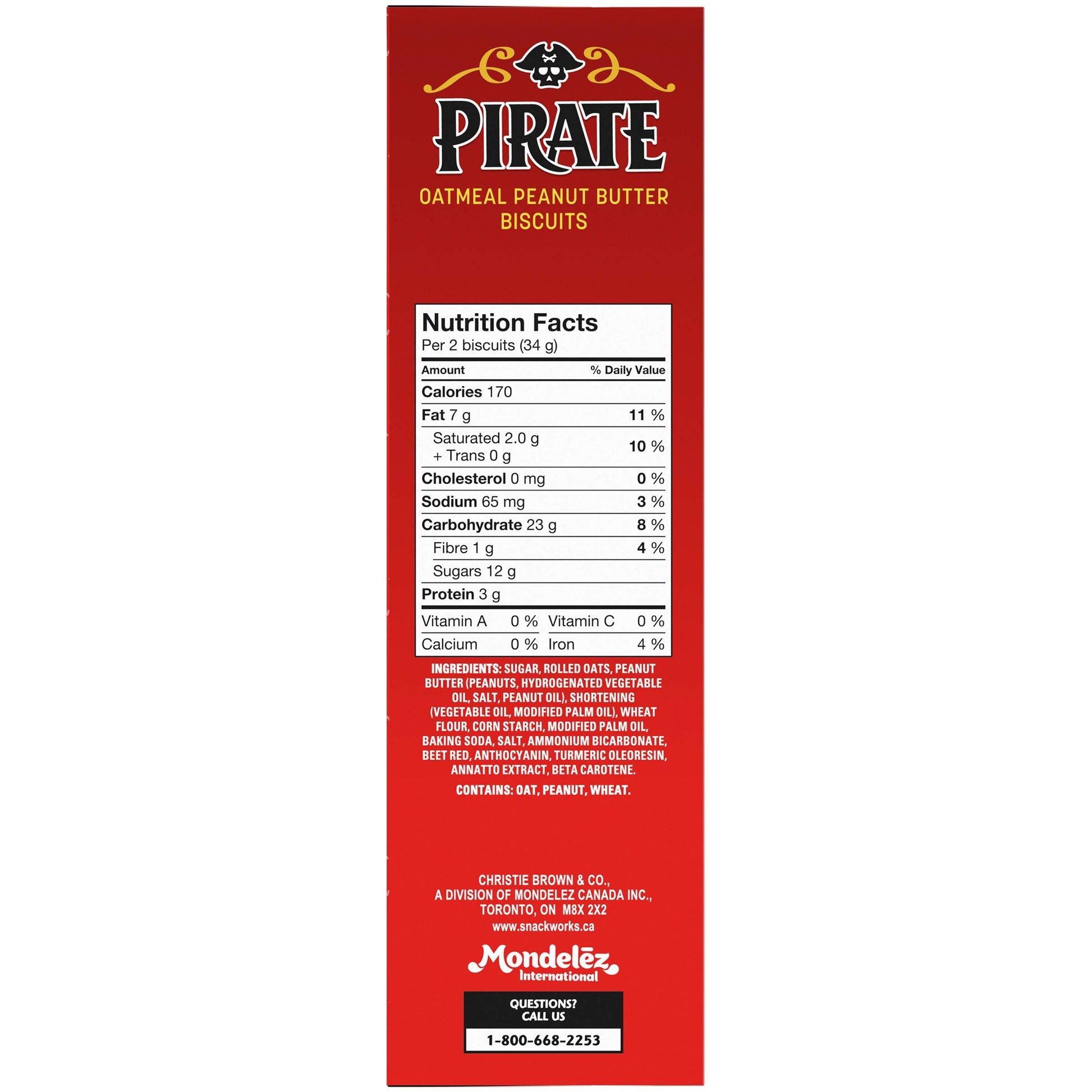 Peek Freans Pirate Peanut Butter Oatmeal Nutrition Facts