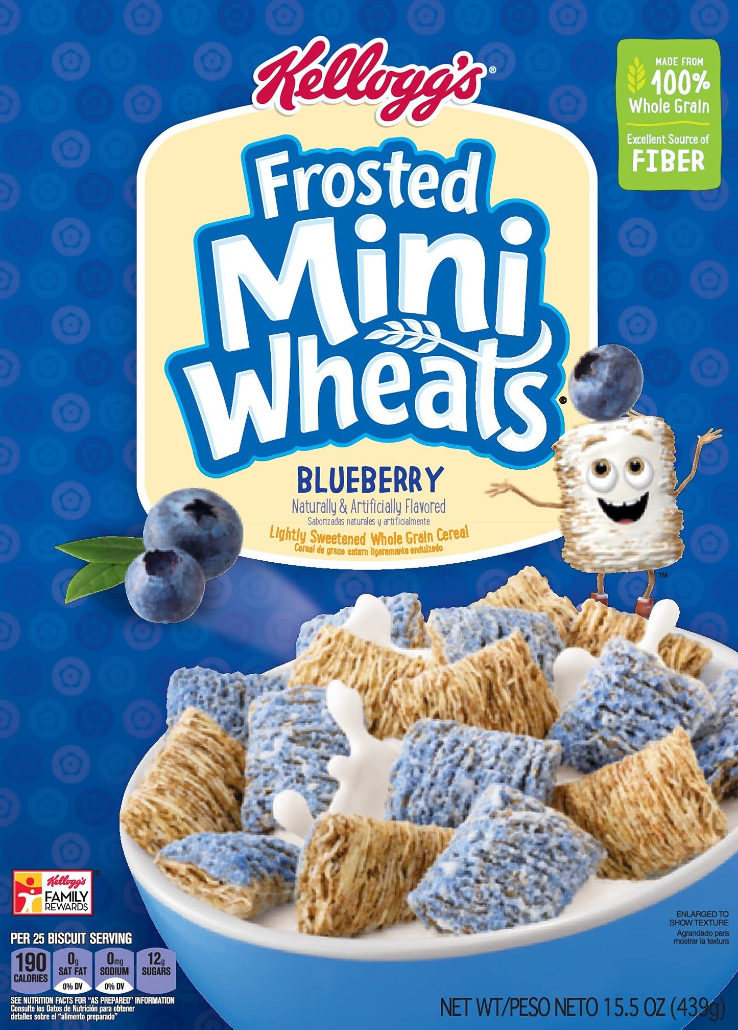 Kellogg's Mini-Wheats Blueberry Breakfast Cereal 439g/ 15.5oz (Shipped from Canada)