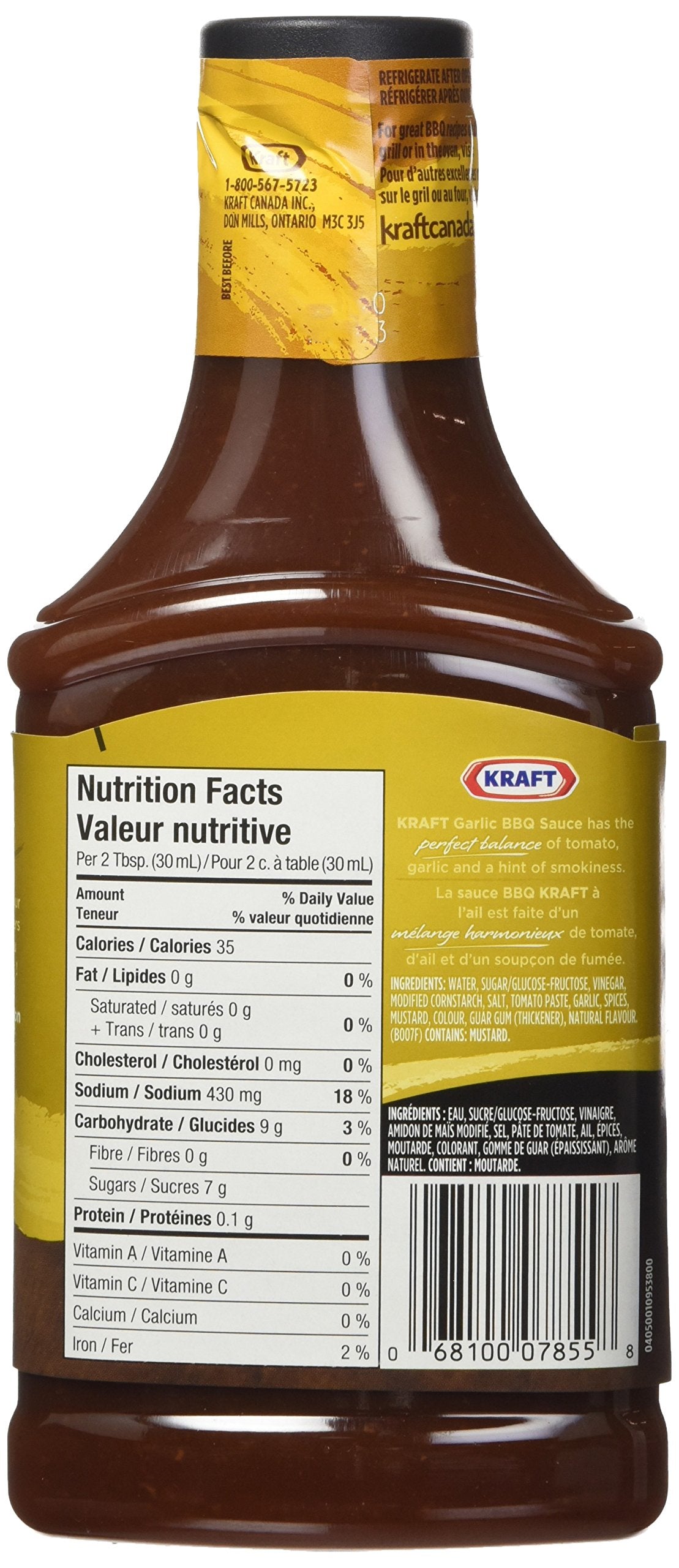 Kraft BBQ Sauce, Garlic front cover