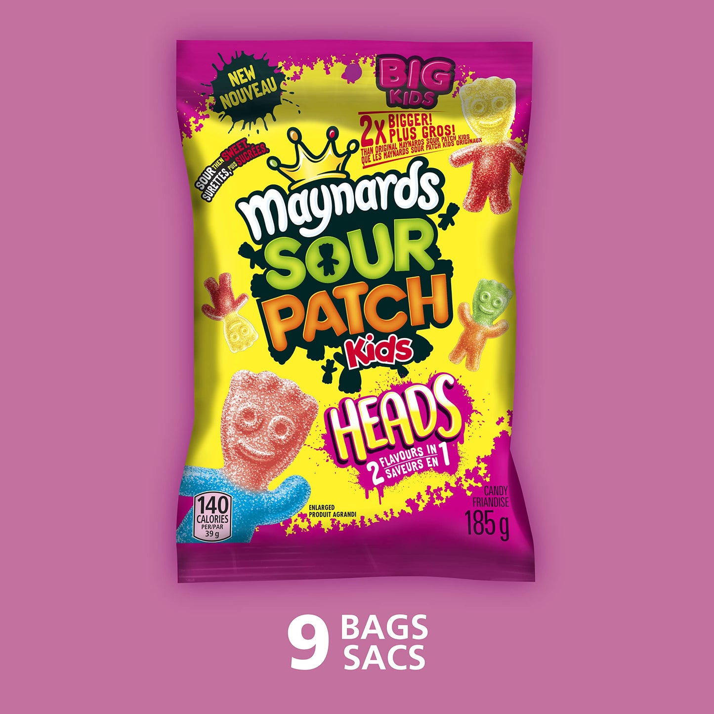 Maynards Sour Patch Kids Big Heads 185g/6.5oz (Shipped from Canada)