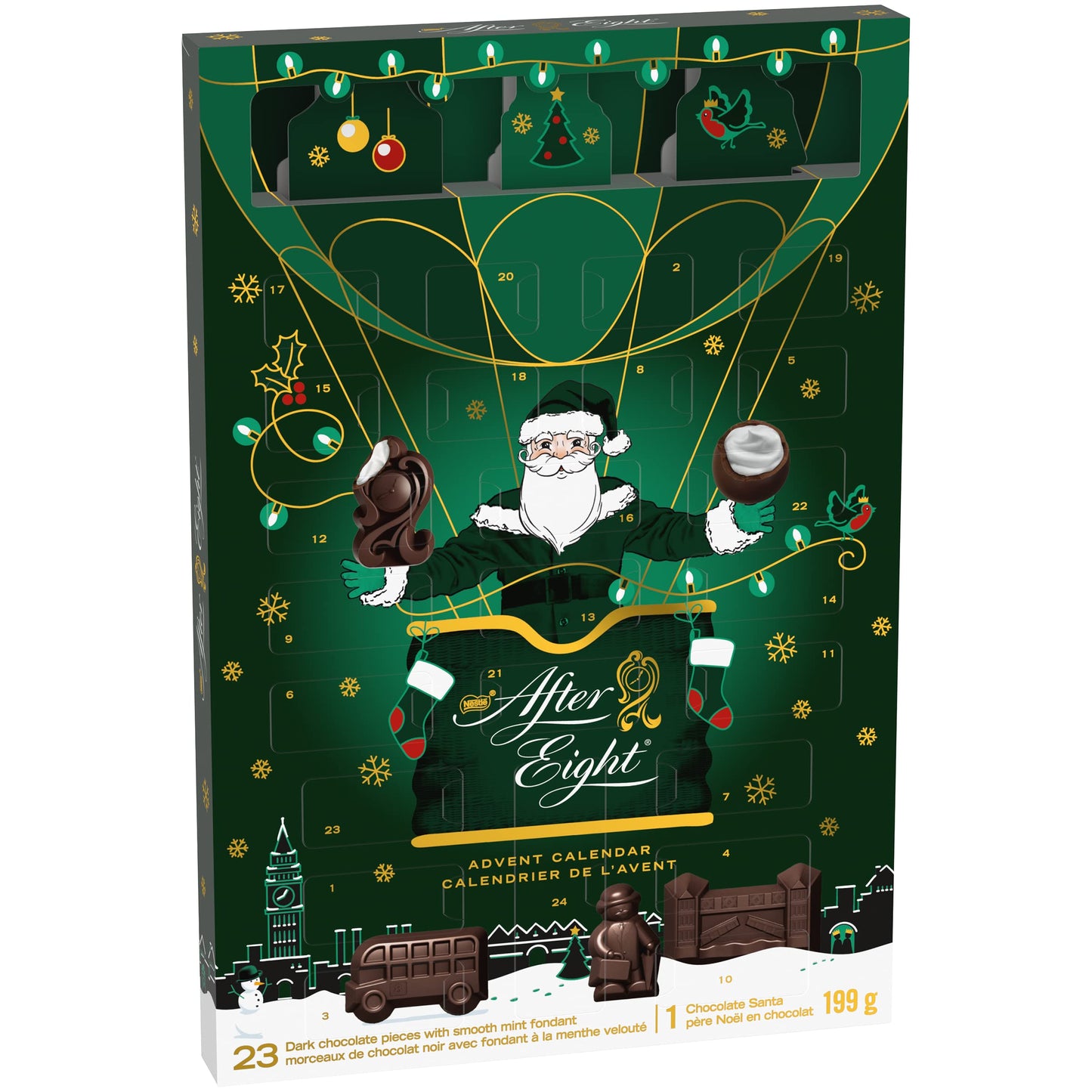 Nestle After Eight Advent Calendar Santa Dark Chocolate 199g/7oz (Shipped from Canada)