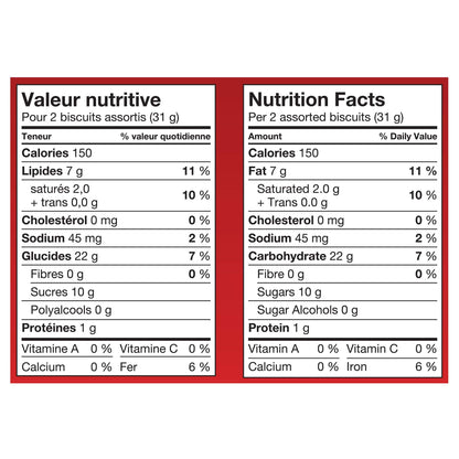 Peek Frean Assorted Creme Sandwich Cookies Nutrition Facts