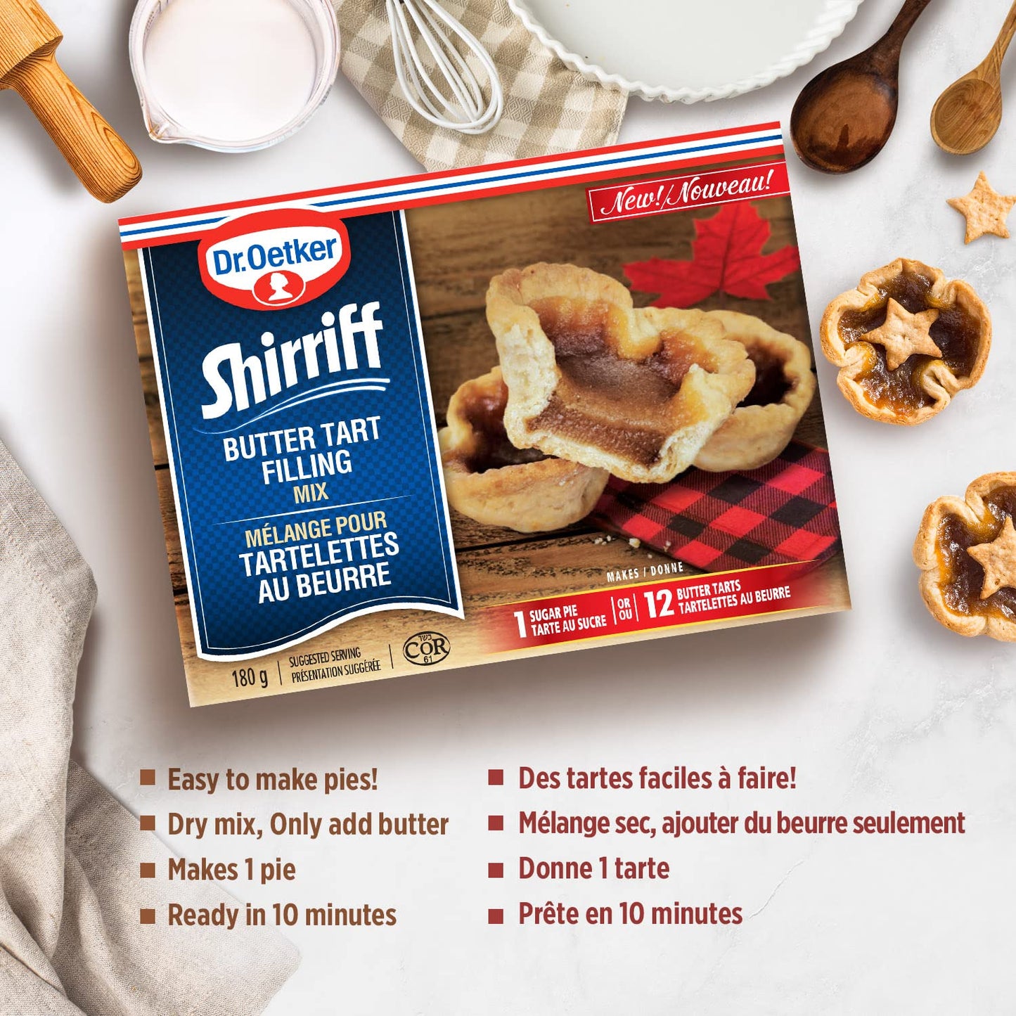 Dr. Oetker Shirriff Butter Tart Filling Mix, 180g/6.3oz (Shipped from Canada)