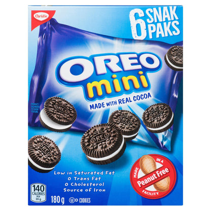 Oreo Mini Sandwich Cookies 6 Individual Packets 180g/6.3oz (Shipped from Canada)