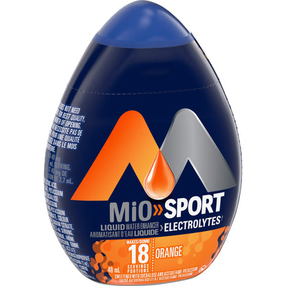 MiO Sport Orange Electrolyte Liquid Water Enhancer, 48mL/1.6 fl. oz (Shipped from Canada)