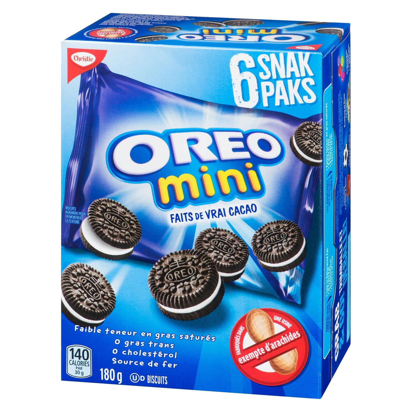 Oreo Mini Sandwich Cookies 6 Individual Packets 180g/6.3oz (Shipped from Canada)