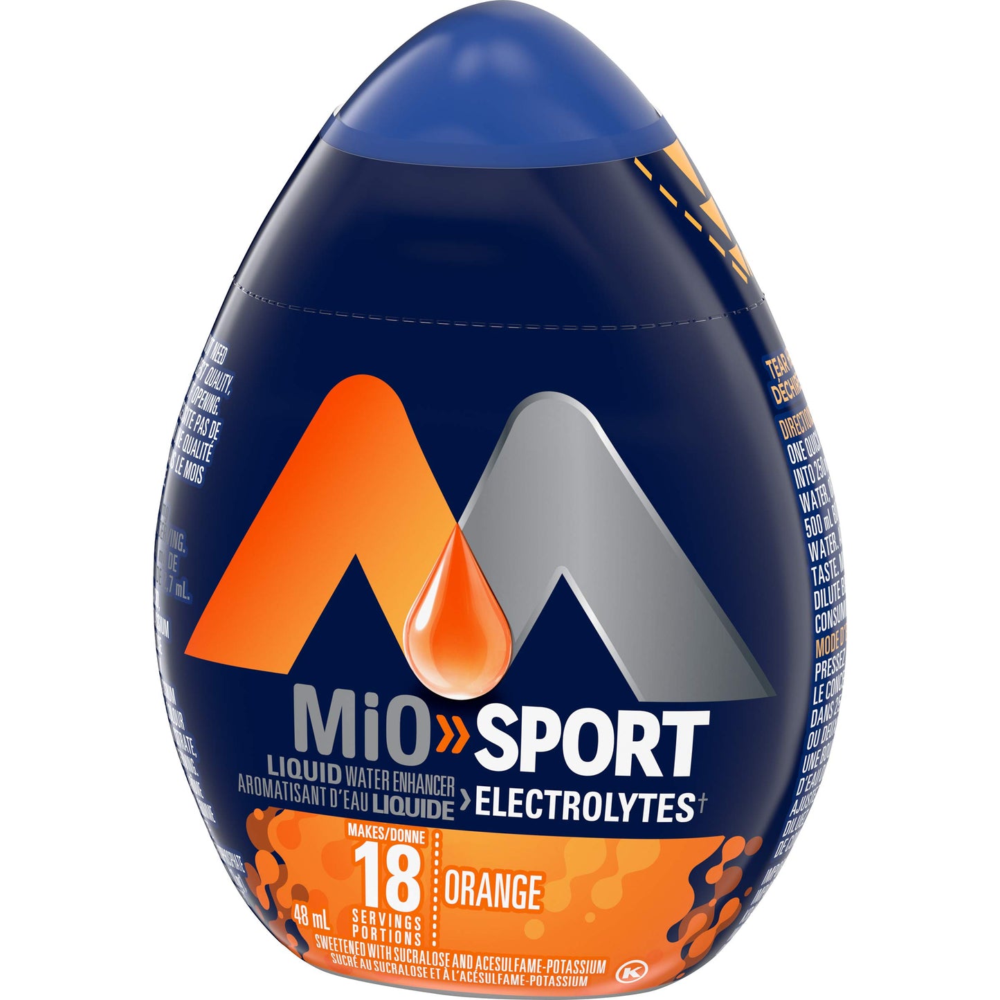 MiO Sport Orange Electrolyte Liquid Water Enhancer, 48mL/1.6 fl. oz (Shipped from Canada)