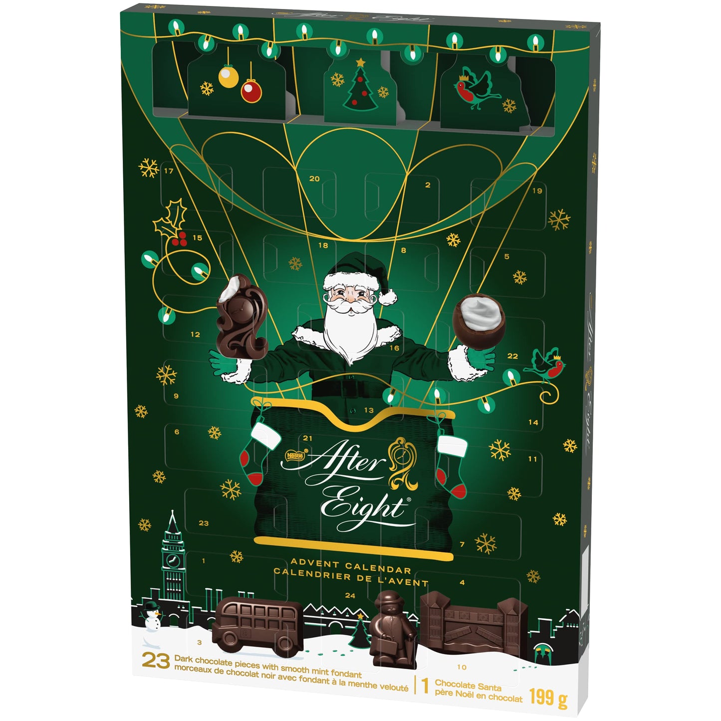 Nestle After Eight Advent Calendar Santa Dark Chocolate 199g/7oz (Shipped from Canada)