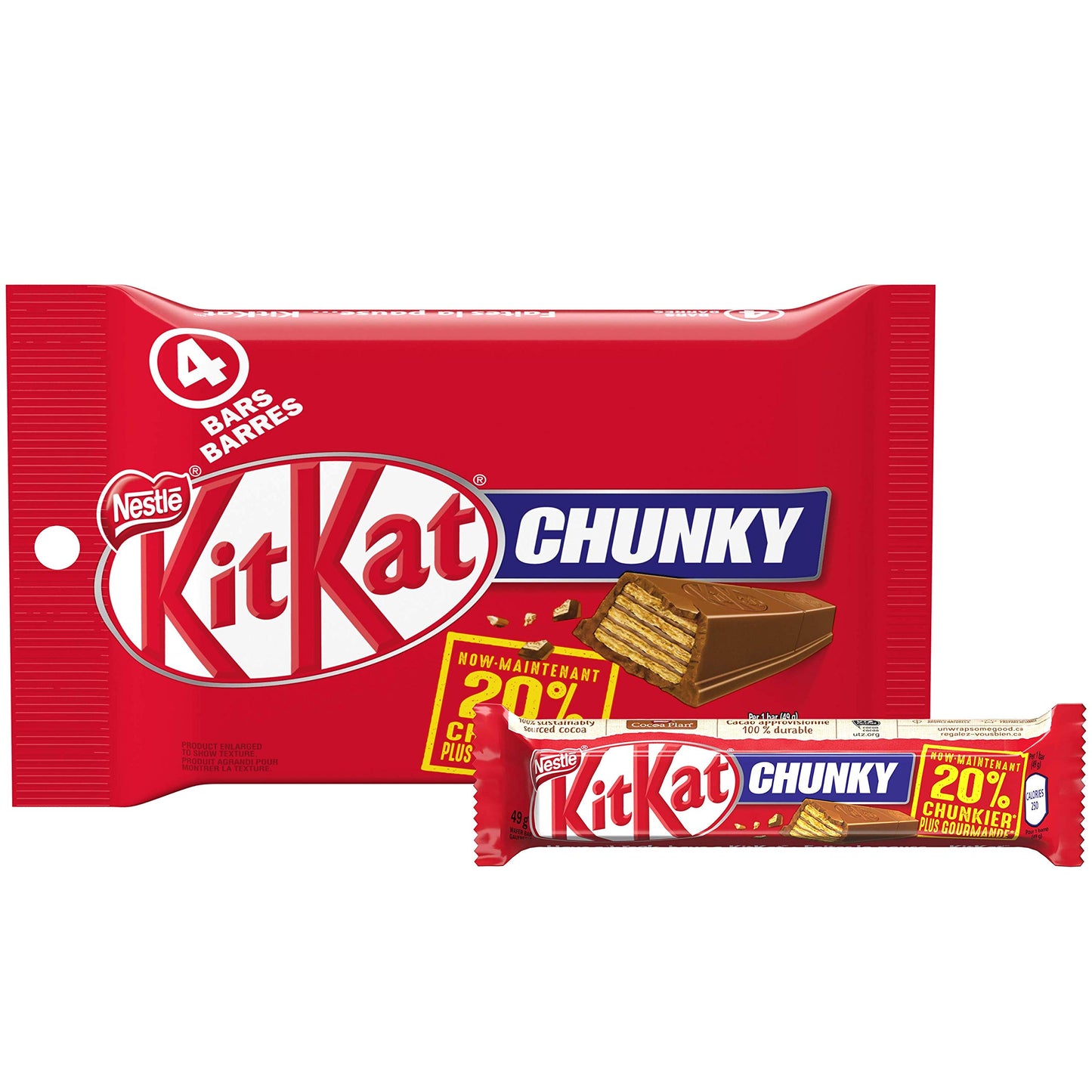 Kit Kat Chunky Chocolate Bars Multipack, 4 X 49g, 196g/6.9oz (Shipped from Canada)