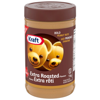 Kraft Extra Roasted Peanut Butter Canadian Ingredients 1kg/2.2lbs (Shipped from Canada)