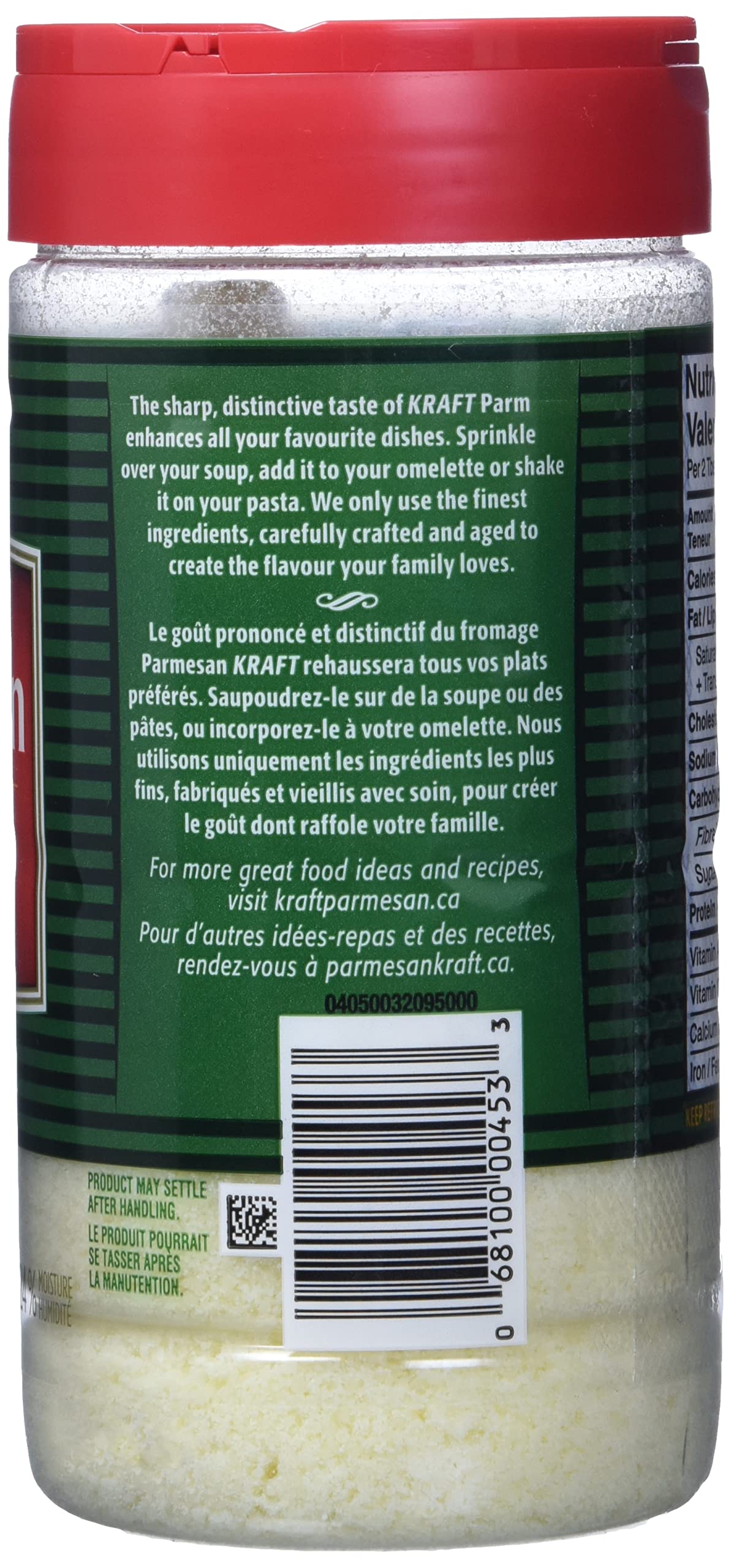 Kraft Parmesan Grated Cheese 250g/8.81oz (Shipped from Canada)