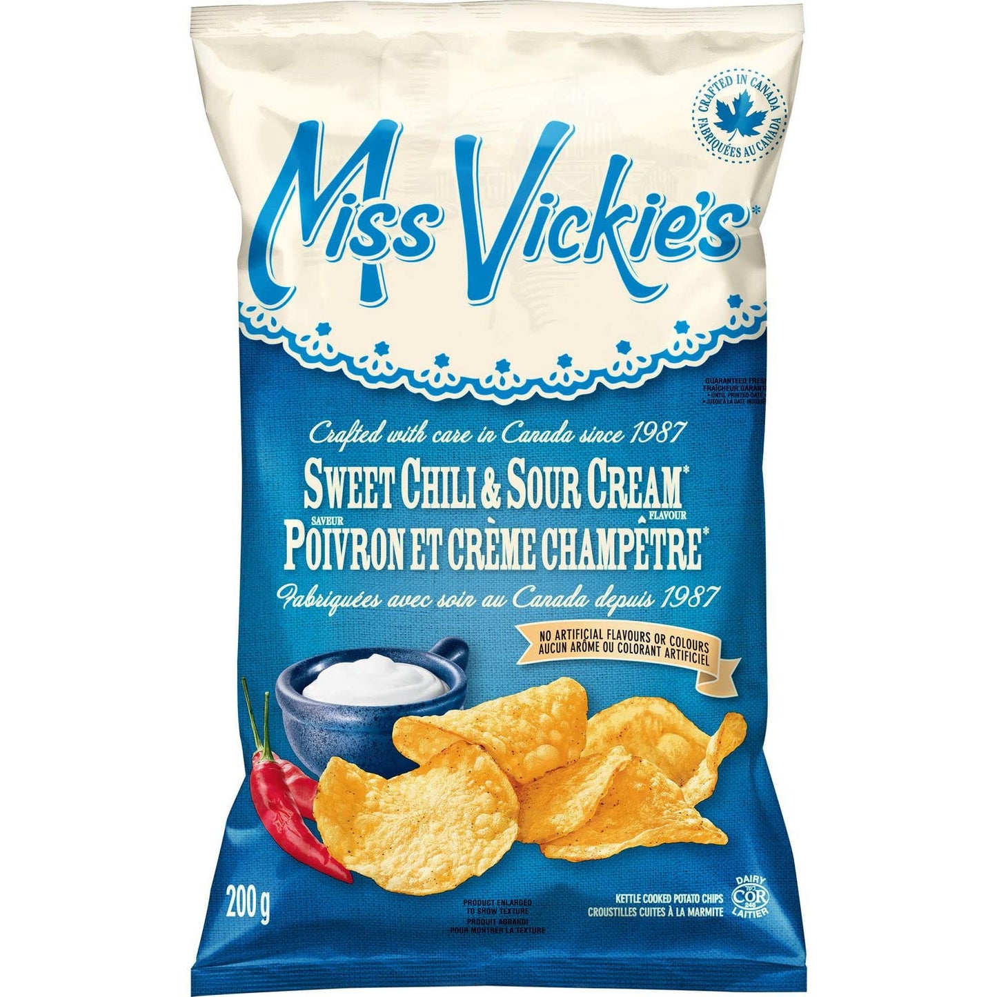 Miss Vickie's Sweet Chili & Sour Cream Kettle Cooked Potato Chips 200g/7oz (Shipped from Canada)