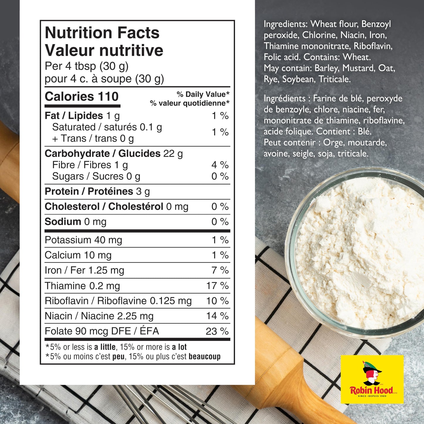 Robin Hood Best for Cake & Pastry Flour Nutrition Facts