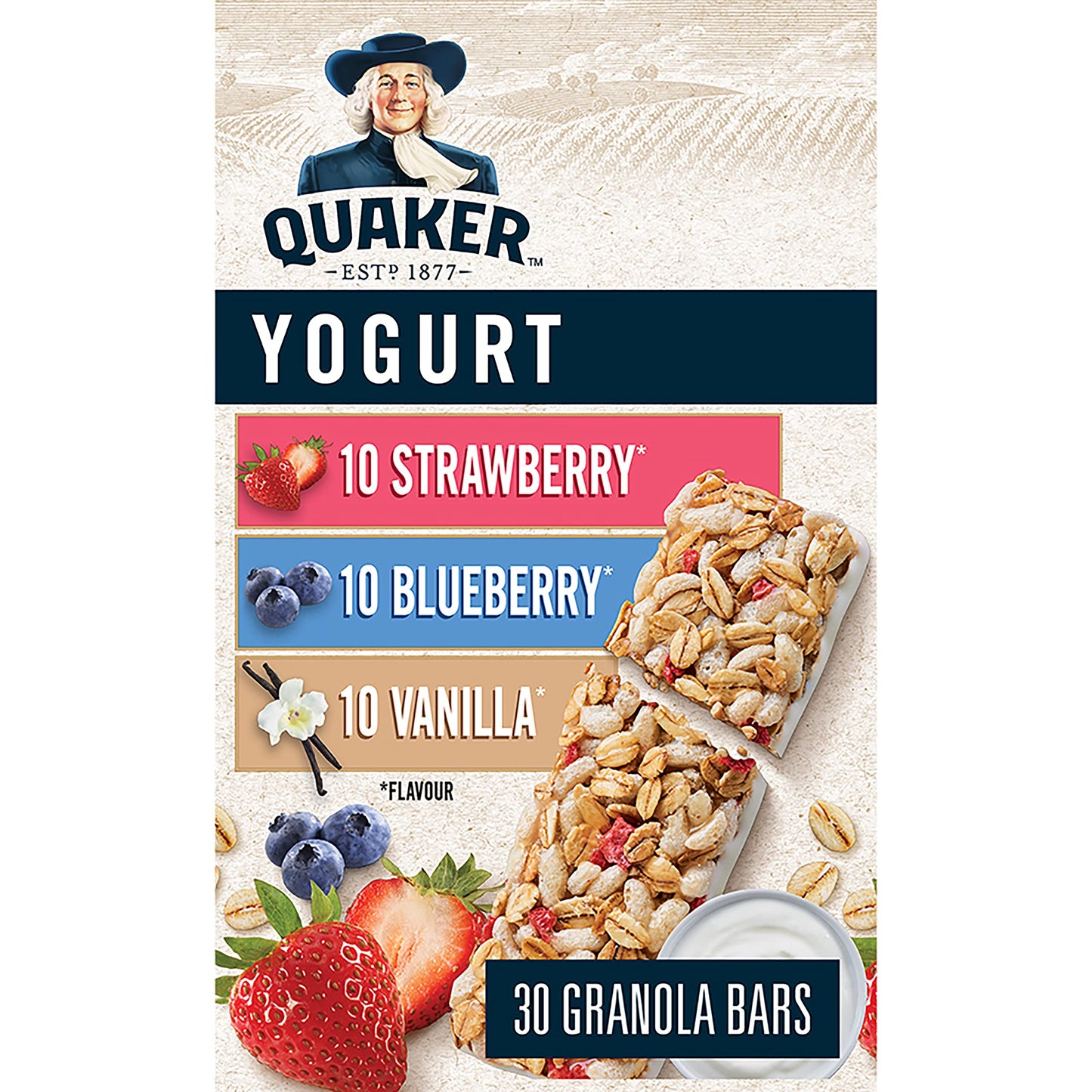 Quaker Yogurt Granola Bars Strawberry Vanilla Blueberry 1