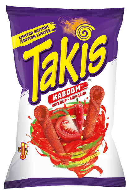 Takis Kaboom Ketchup-Sriracha Rolled Tortilla Chips, 280g/9.9oz (Shipped from Canada)