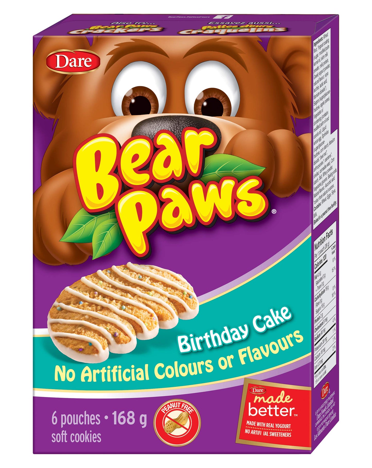 Dare Bear Paws Birthday Cake Soft Cookies, 168g/5.92oz (Shipped from Canada)
