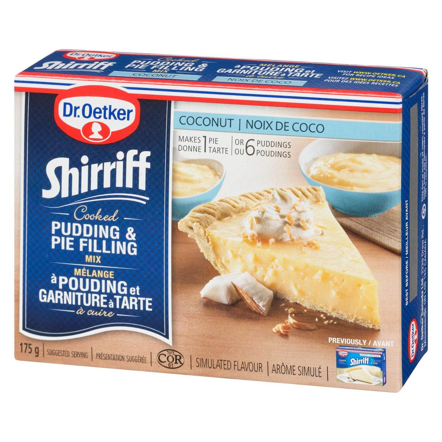 Dr. Oetker Shirriff Coconut Pudding and Pie Filling 175g/6.1oz (Shipped from Canada)