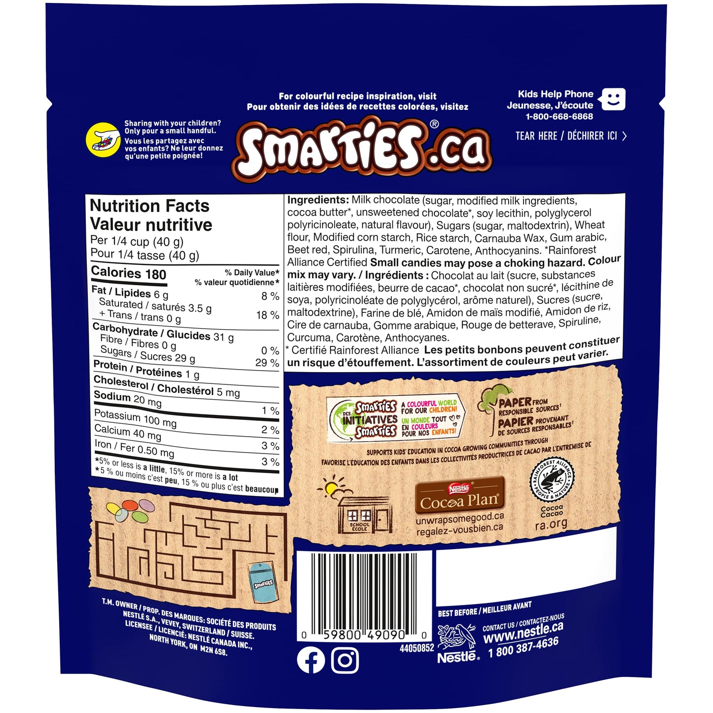 Nestle Smarties Pop'N Pour Sharing Bag, 400g/14.1oz (Shipped from Canada)