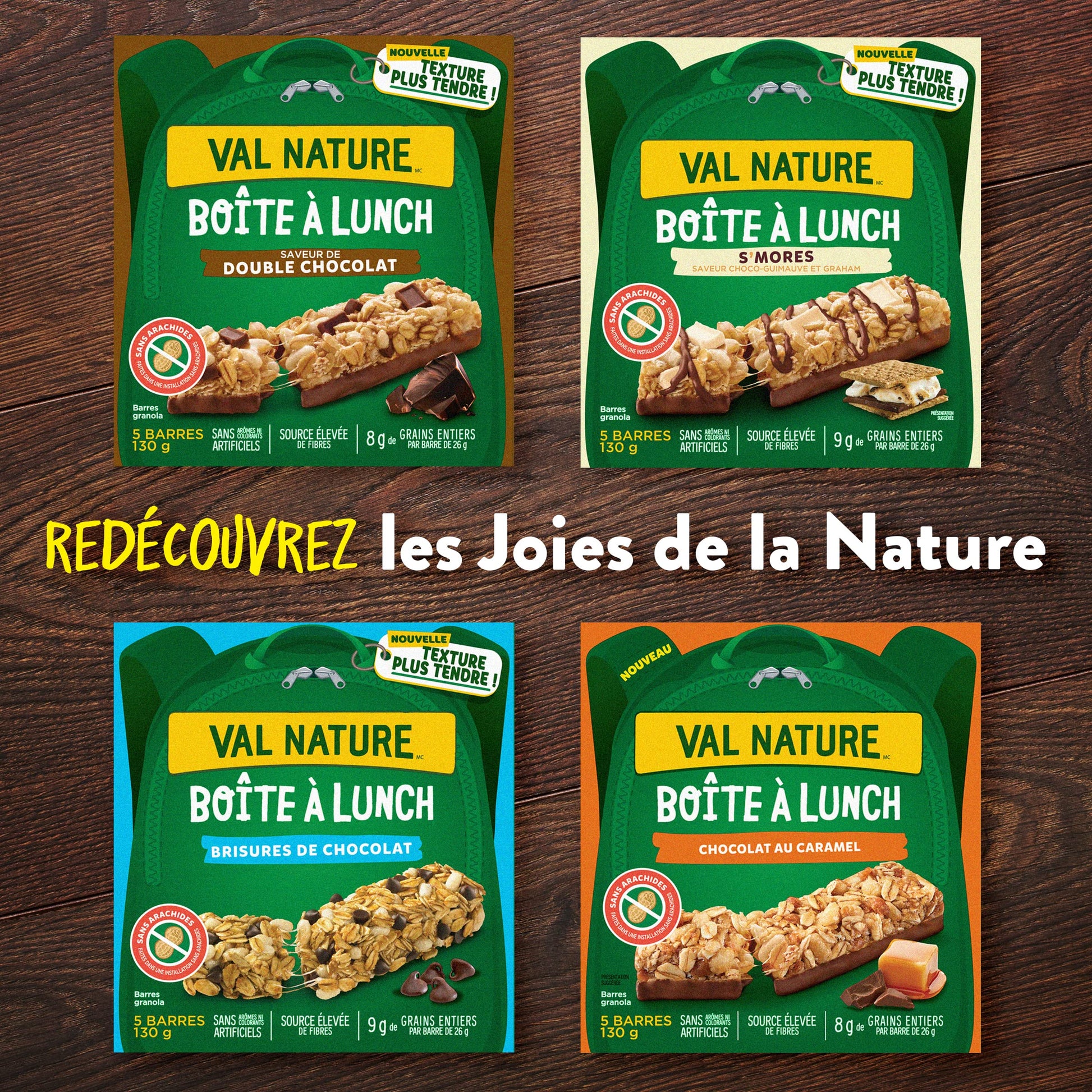 Nature Valley Lunch Box Caramel Chocolate Bars pack of 4 french